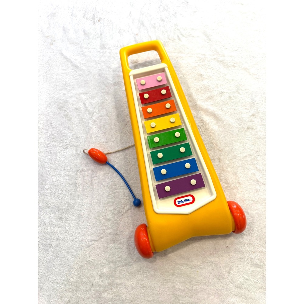 Vintage Little Tikes Tap-a-Tune Xylophone Rainbow Musical Pull Toy Made in USA